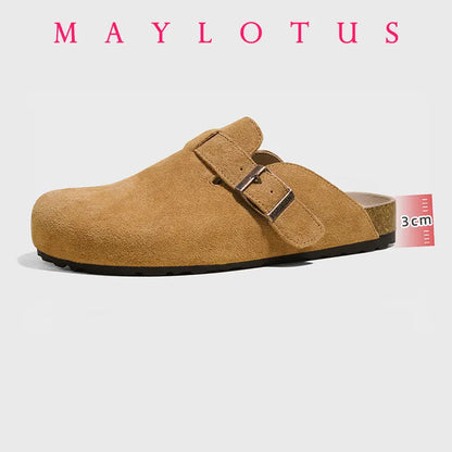New Boston Clogs Slippers For Women Men Cork Sandals Femme Hombre Suede Mules Slides With Arch Mujer Zuecos Shoes