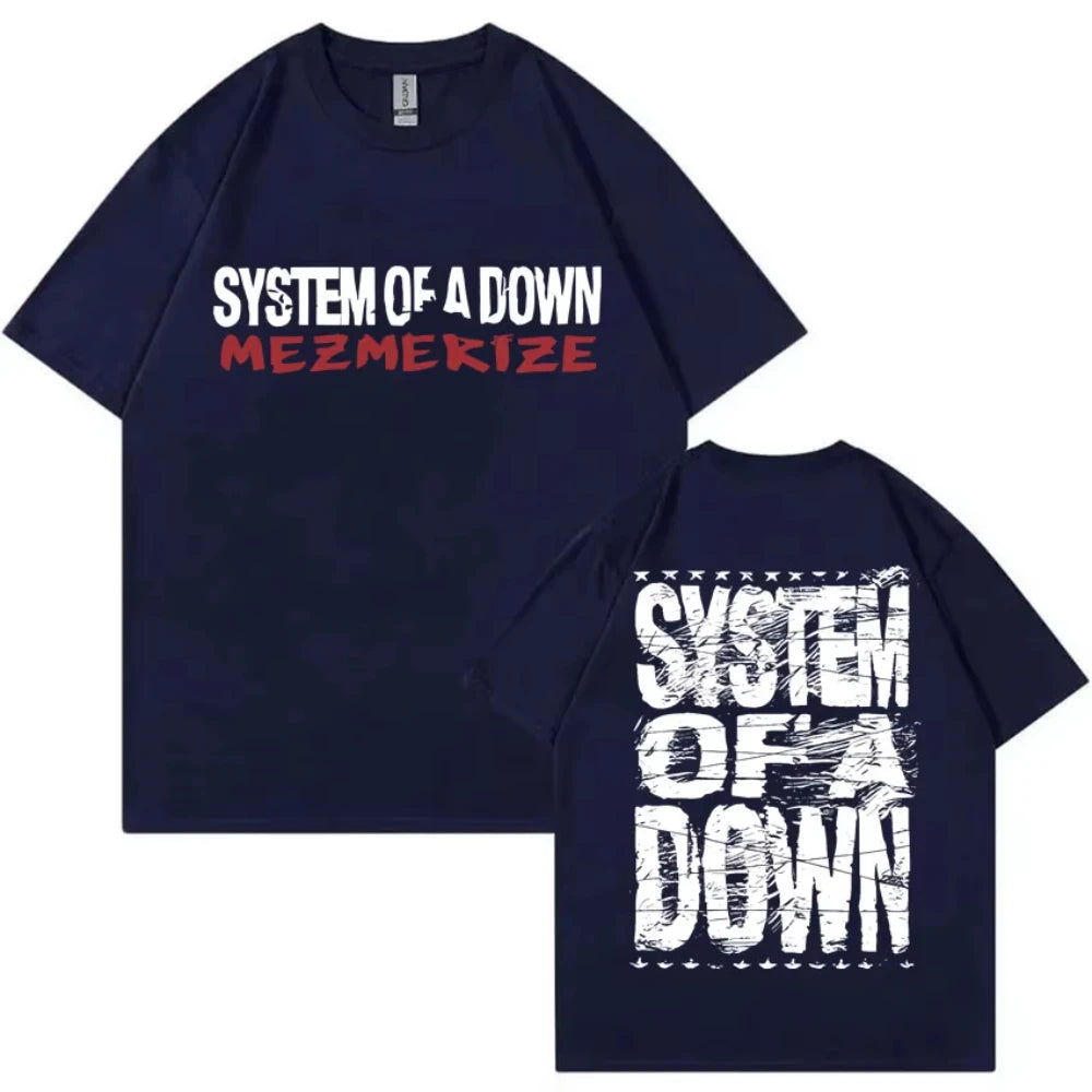 Rock Band System of A Down Cotton T Shirts Men Women Vintage Alternative Metal Music T-shirts Women's Fashion Oversized Tshirts