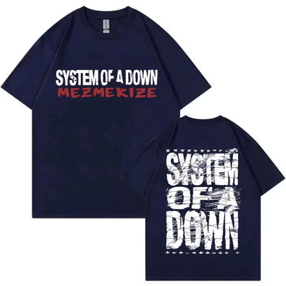 Rock Band System of A Down Cotton T Shirts Men Women Vintage Alternative Metal Music T-shirts Women's Fashion Oversized Tshirts