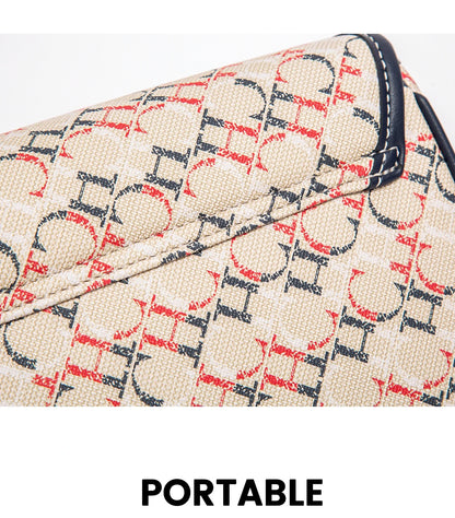 CHCH Women's Saddle Bag 2024 New Brand Letter Printed Flap Cross Shoulder Bag Retro Wide Shoulder Strap Single Shoulder Bag