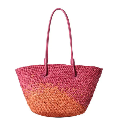 Casual Large Capacity Tote Designer Wicker Woven Women Handbags Summer Beach Bali Straw Bag Lady Travel Big Basket Purse