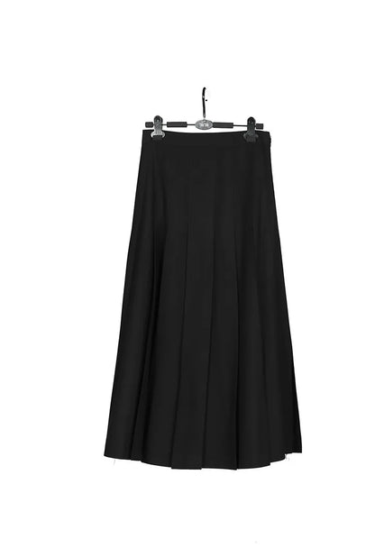 Autumn Suit Skirt for Women, French High-Waisted Pleated Skirt, Slimming, Workwear, College Style Long Skirt