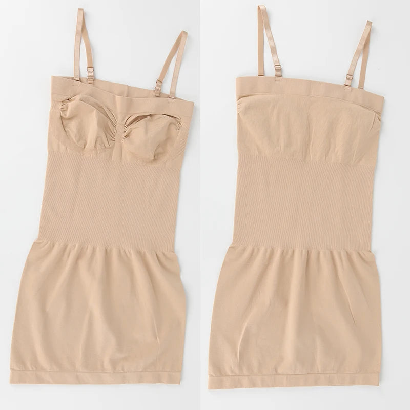 Seam-free Slips For Women Off Shoulder Under Dress Shapewear Dresses Tummy Control Skirt Body Shaping Smoother
