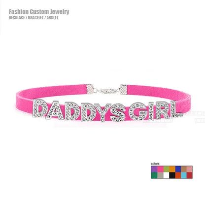 Sexy Gothic DADDYS GIRL Letters Choker Necklace Women DIY Custom Name Collar Chocker Jewelry Necklaces Customized Products Gift