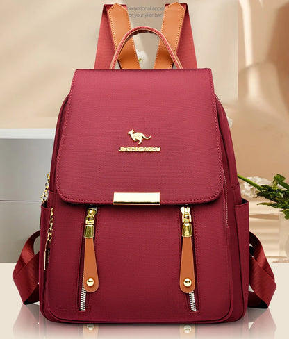 Hot Selling Solid Color Zipper Oxford Fashion Women's Backpack 2024 New Versatile Commuting Large Capacity Soft Female Back Pack