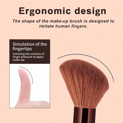 17pcs Professional Soft Long Aluminum Makeup Brush Set, Including Foundation Brush, Eyeshadow Brush, Eyebrow Brush, Blending