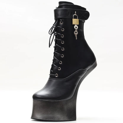 JIALUOWEI 7inch High Heel New Fancy Ponyplay bootfetish Ankle Platform Boots In Stock Fast Shipping Size36-46