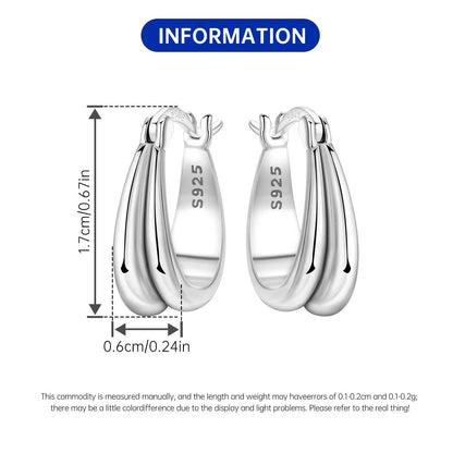 925 Sterling Silver Exquisite Multi-layer Ear Ring Jewelry Versatile Hoop Earrings For Women Jewelry Fine Birthday Party Gift