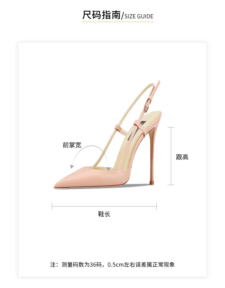 Bare leather edge buckle straight strap sandals for women, new pointed shallow mouth slim heel fashionable single shoe