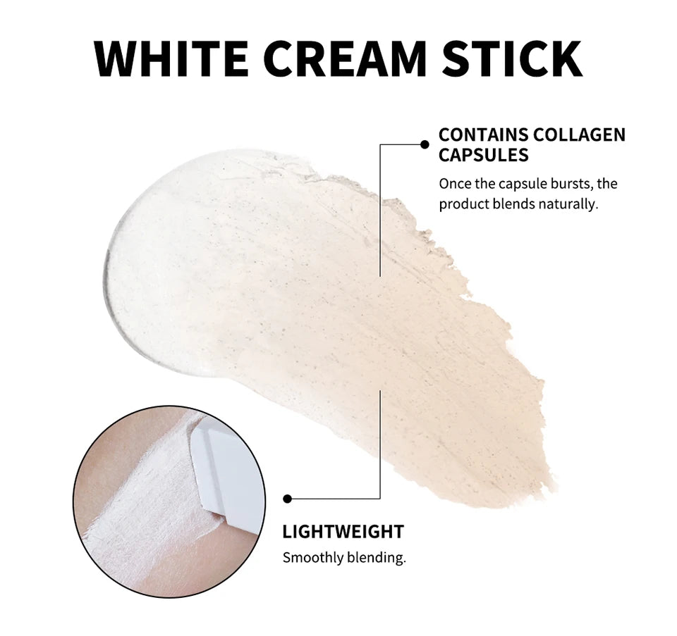 Color-changing Foundation Stick Blanc Foundation Korean Makeup Base High Coverage Concealer Natural Nude 2 IN 1 Foundation Stick