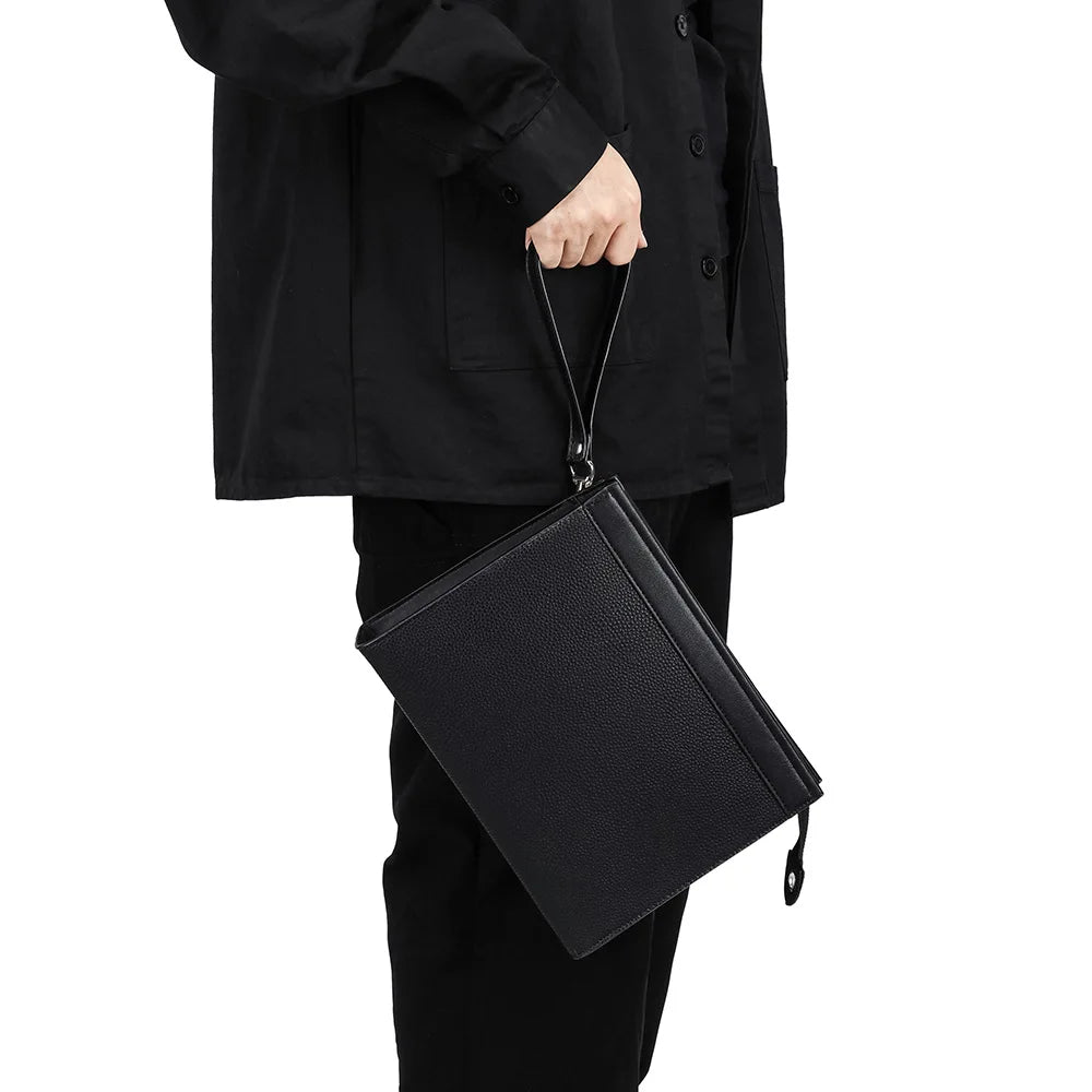 Black PU Leather Men Clutches Bags Wallets Envelope Bag Purse Business Male Phone Clutch Bags Designer Men Bags Wristlets Bags