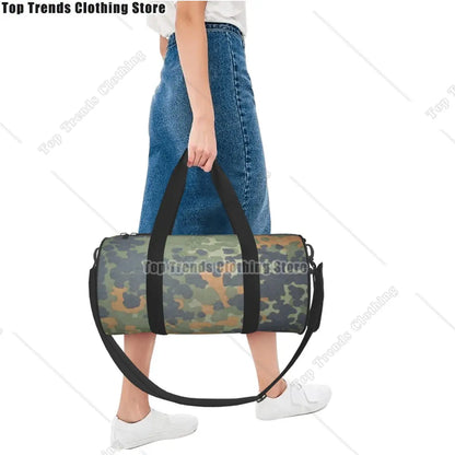 Camo Travel Bags Men Fitness Handbag Cylinder Shoulder Bag Women Large Travel Tote Luggage Bag Gym Handbags