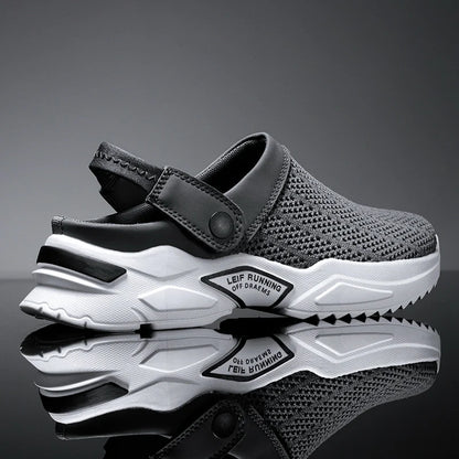 2025 Men Summer Sandal Mesh Mules Breathable Padded Beach Flip Flops Shoes Solid Flat Bath Slippers Outside Men Slippers Zapatos