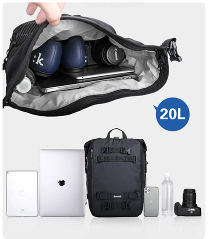 Rhinowalk Motorcycle Back Seat Bag 10/20/30L Waterproof Multifunctional Saddle Side Luggage Bag cycling backpack Universal
