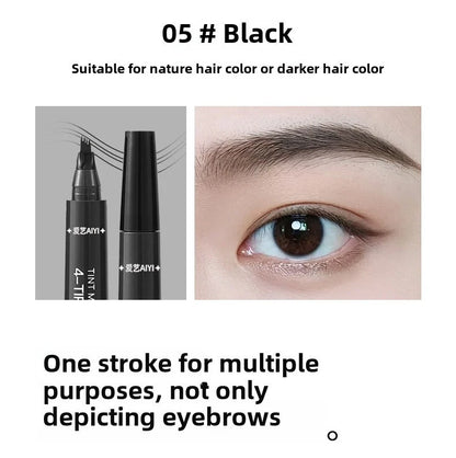 Waterproof Eyebrow Pen, Microblading Eyebrow Pencil With 4 Split Head, Natural Looking Brows Makeup ( 5 Colors)