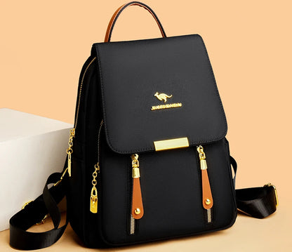 Hot Selling Solid Color Zipper Oxford Fashion Women's Backpack 2024 New Versatile Commuting Large Capacity Soft Female Back Pack