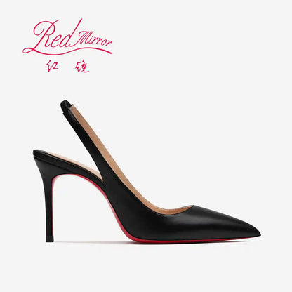 Heeled sandals Red Shiny Bottoms Naked color luxury Hollow 2025 New Elegant High Heels Sexy Slingbacks Ladies Shoes Women shoes