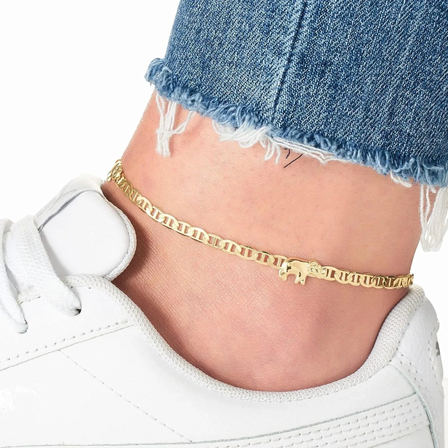 Summer Jewelry Gold Plated Flat Marina Elephant Anklet For Women Gift For Women