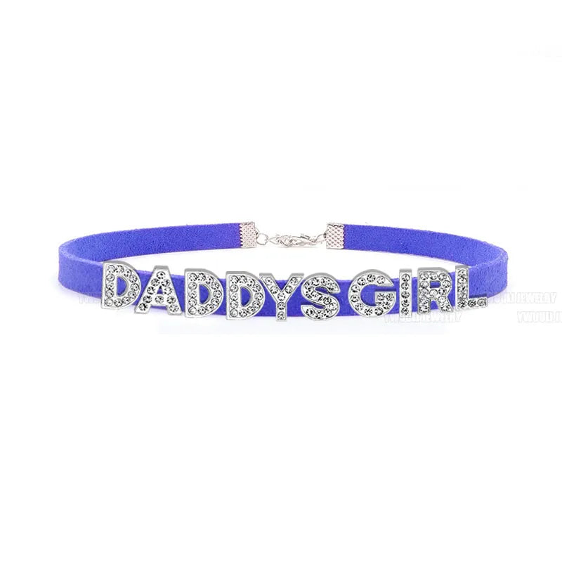 Sexy Gothic DADDYS GIRL Letters Choker Necklace Women DIY Custom Name Collar Chocker Jewelry Necklaces Customized Products Gift