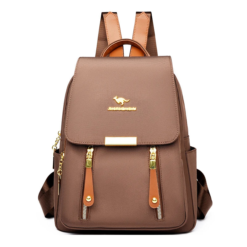 Hot Selling Solid Color Zipper Oxford Fashion Women's Backpack 2024 New Versatile Commuting Large Capacity Soft Female Back Pack