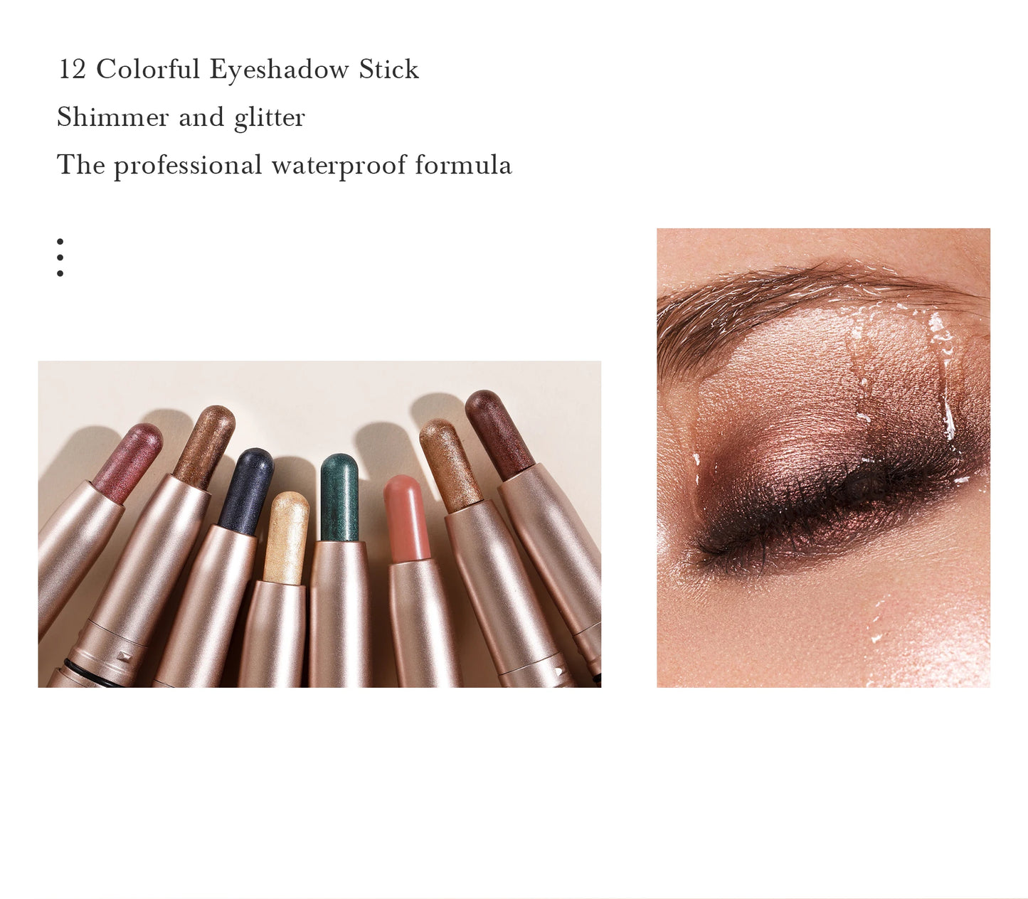 12 Colors Long Lasting Eye Shadow Pencil Set Silky Smooth Glitter Shimmer Matte Waterproof Highlighter Makeup Stick