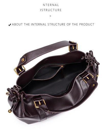 Solid Color Simple Handbag Work Commuter Fashion Women's Bag Shoulder Tote Bag Soft and Comfortable Pillow Bag