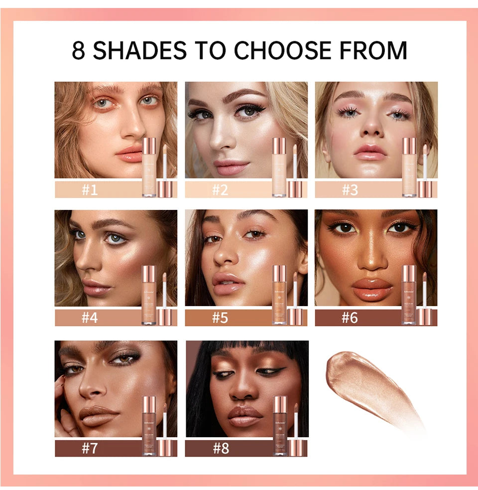 Halo Glow Liquid Filter Liquid Highlighter Face Contouring Pearlescent Makeup Brightener Bronzer Glow Body Face Contour Shimmer