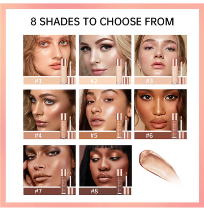 Halo Glow Liquid Filter Liquid Highlighter Face Contouring Pearlescent Makeup Brightener Bronzer Glow Body Face Contour Shimmer