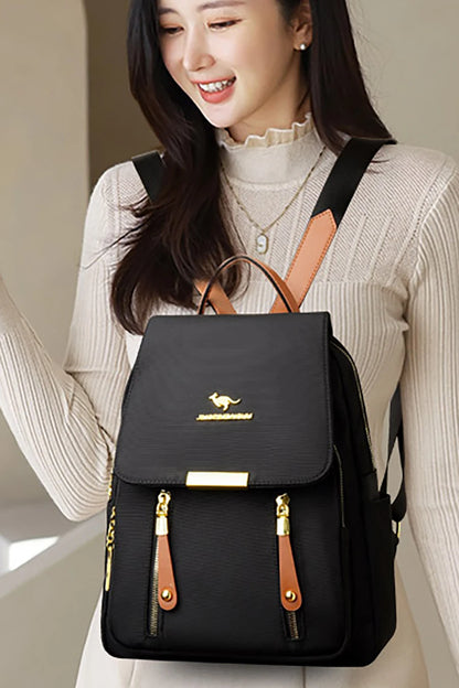Hot Selling Solid Color Zipper Oxford Fashion Women's Backpack 2024 New Versatile Commuting Large Capacity Soft Female Back Pack