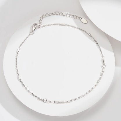 ORSA JEWELS 925 Sterling Silver Mariner Chain Anklets Fashion Women Summer 14K Gold Foot Bracelet Ankle Straps Jewelry SA24