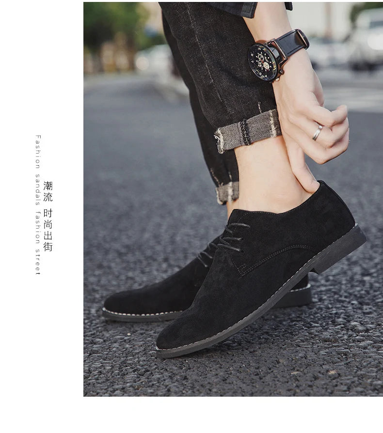 Men's Matte Leather Black/brown Casual Business Office Oxfords Formal Suede Leather Shoes for Men New Arrivals Male Derby Style