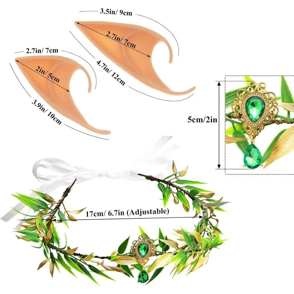 Fairy Crown Headwear Elf Tiara Girl Elven Headpiece Cosplay Costume Circlet Woodland Diadem Wedding Boho Baroque Headband Gifts