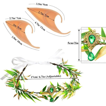 Fairy Crown Headwear Elf Tiara Girl Elven Headpiece Cosplay Costume Circlet Woodland Diadem Wedding Boho Baroque Headband Gifts