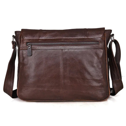 Fashion High Class Oil-Waxed Genuine Leather Shoulder Bag men Leather Messenger Bag Male Crossbody Bag Sling Leisure Bag Satchel