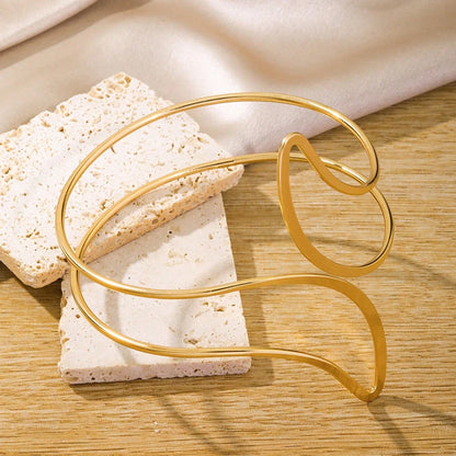 FTCY 8 Pcs Arm Cuff Bracelet for Women Gold Color Adjustable Layered Coil Swirl Armlet Bangles Jewelry Set for OutSide