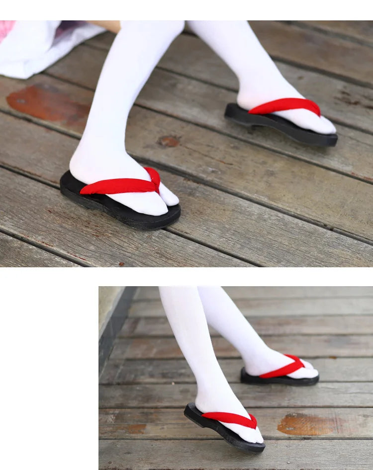 Japanese Anime Women Cosplay Geta Slippers Halloween Costume Cos Shoes Indoor Slippers Wood Clogs Summer Flip Flops Slides