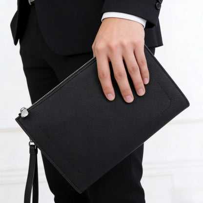 Mens Clutches Luxury High Quality Leather Envelope Clutch Bag Business Simple Large Capacity Card Holder Daily Office Casual