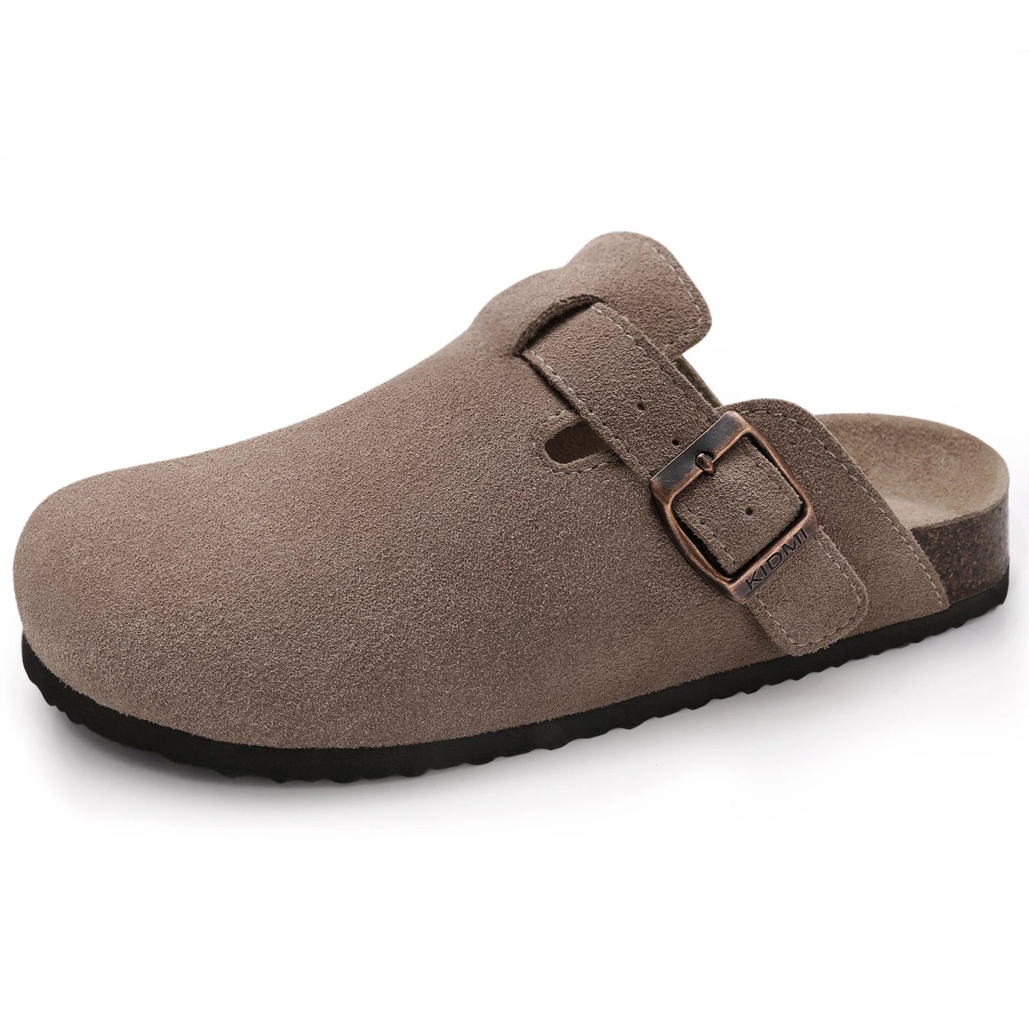 Goosecret Genuine Cow Suede Clogs for Women Men Clogs Soft Cork Footbed Mules Leisure House Shoes with Arch Support Beach Slides