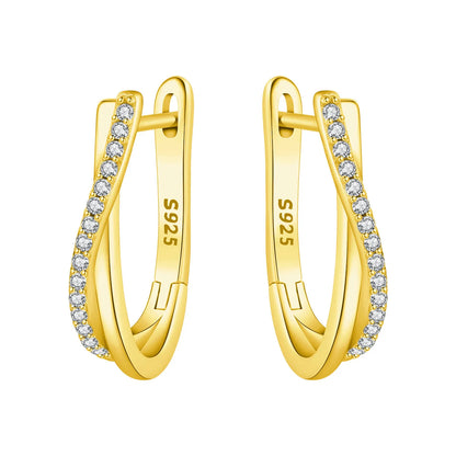 925 Sterling Silver Exquisite Multi-layer Ear Ring Jewelry Versatile Hoop Earrings For Women Jewelry Fine Birthday Party Gift