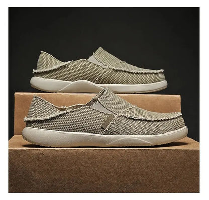 2024 Summer Men Canvas Shoes Espadrilles Breathable Casual Shoes Men Loafers Comfortable Ultralight Lazy Boat Shoes Big Size 47