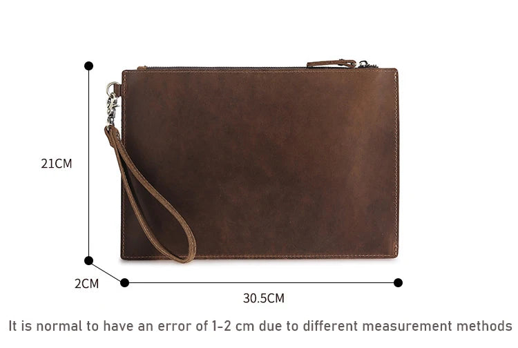 New Real Leather Handbag for Men Day Clutches Luxury Wristlet Coin Card Holders Zipper Clutch Designer Men's Wallets Purse Bolso