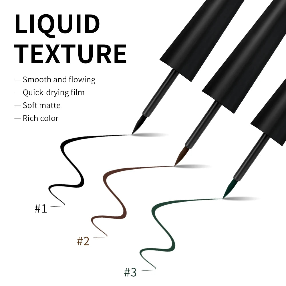 Matte Liquid Eyeliner Matte Eyeliner Waterproof and Sweat-Proof Non-Smudge Liquid Eyeliner Smooth Liquid Eyeliner