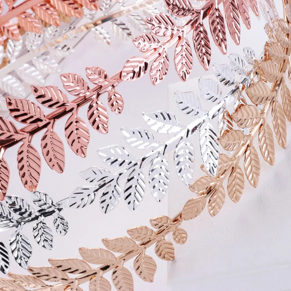 Golden Greek Goddess Crown Laurel Wreath Gold Leaf Headband for Men Circlet Toga Costume Accessories Wedding Party Supplies