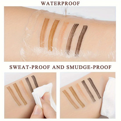 5pcs Four-Pronged Eyebrow Pencil Waterproof Sweatproof Long-lasting Non-smudging Makeup Kit for Perfect Brows