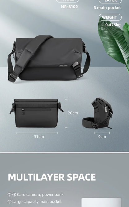 MARK RYDEN Water Repellent Messenger Bag Men Bags Shoulder Crossbody Fit 11 inch Ipad
