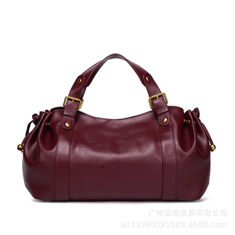 Solid Color Simple Handbag Work Commuter Fashion Women's Bag Shoulder Tote Bag Soft and Comfortable Pillow Bag