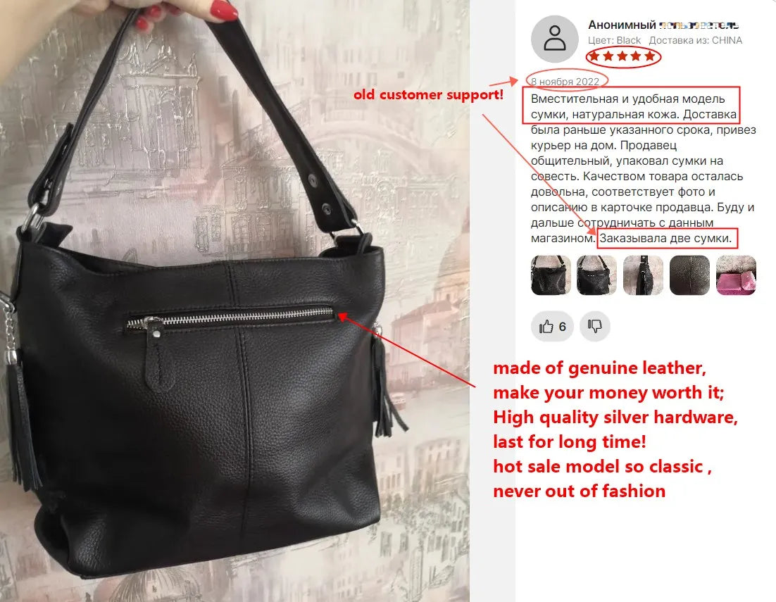 Zency 2026 New Fashion Soft Real Genuine Leather Tassel Women Handbag Elegant Ladies Hobo Shoulder Bag Messenger Purse Satchel