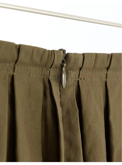Hepburn-Style Mini Skirt~Pleated Skirt for Petite Figures, Gray-Purple 100% Cotton Umbrella Skirt, Gray A-Line Skirt, New Style for Women