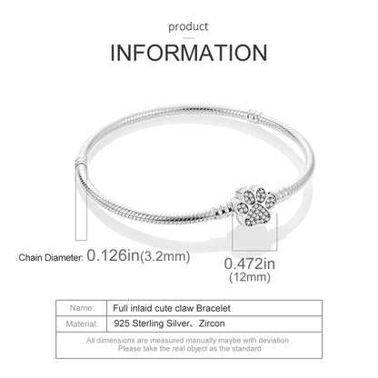 925 Sterling Silver Travel Plane Snake Basic Chain Cat and Moon Bracelet fit Original Charm Beads DIY Women Design Jewelry Party