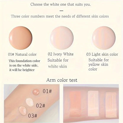 BB cream foundation (with brush) is waterproof, long-lasting, and moisturizing, suitable for all light skin tones.